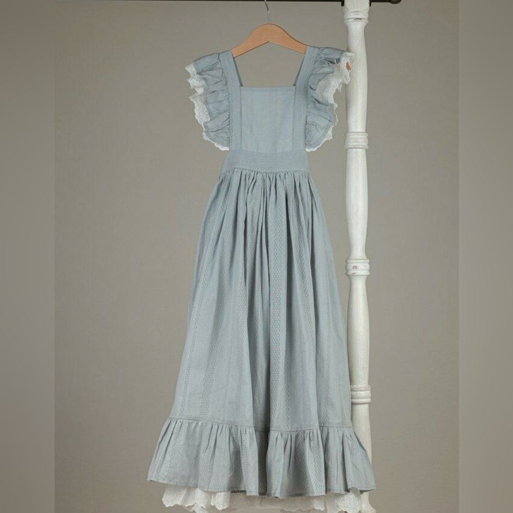 Well Dressed Wolf Light Gray Dress with Lace Trim